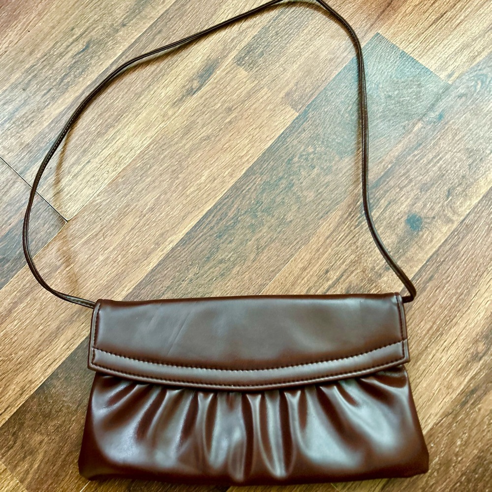 Brown Faux Leather Purse